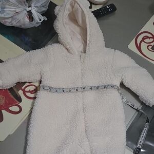 Cozy Baby Hooded Sherpa One-Piece - White